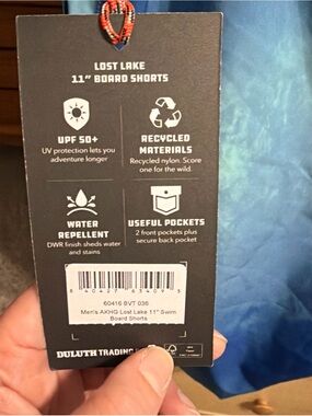 Duluth Trading Co Blue Tie-Dye Swim Board Shorts